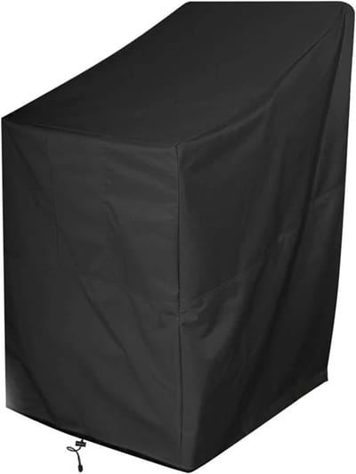 Stoelhoezen Stapelbaar - Buitenmeubilair Bescherming - Terras Meubels - Waterdicht Weerbestendig - 65x65x120cm - Zwart