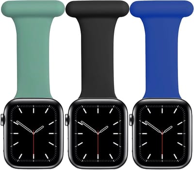 Zachte Siliconen Broche Straps voor Zuster Horloge, Vervangende Band voor Apple Watch 38mm 40mm 41mm 42mm 44mm 45mm, 3 Stuks, Comfortabel en Duurzaam