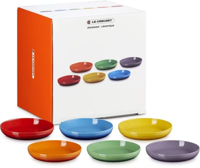 Le Creuset Vancouver Diepe Borden Coupe 22 cm Regenboog Kleuren Set Van 6
