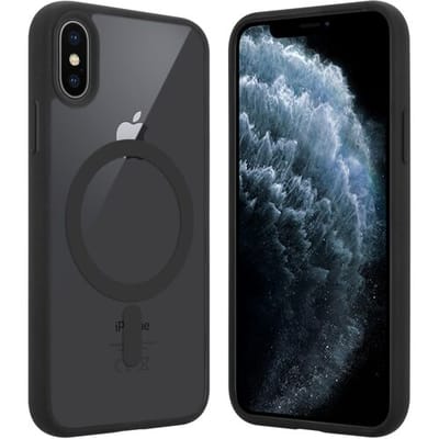 ShieldCase telefoonhoesje geschikt voor Apple iPhone X/Xs Magneet hoesje transparant gekleurde rand - zwart - Shockproof backcover hoesje - Hardcase hoesje - Siliconen hard case hoesje met Magneet ondersteuning