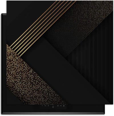 KitchenArt - Golden Geometry – Inductie Beschermer - 59x52 cm - Kookplaat Beschermer - Luxe Afdekplaat Inductieplaat - Anti-slip & Oprolbaar - Beschermmat Inductiekookplaat