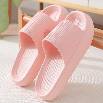 Kidmi Zomer Slippers met Dikke Zool Dames Sandalen Huishoudelijke Slippers met Zachte Zool Antislip Ademende Schoenen Platte Sandalen voor Dames 36-37 white