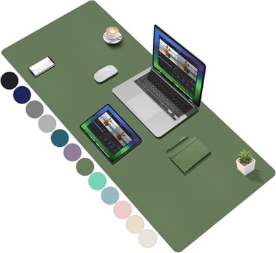 Stijlvol bureauonderlegger in olijfgroen, 120 x 60 cm, ideaal voor kantoor en thuisgebruik
