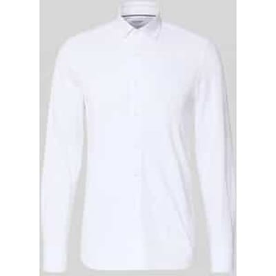 OLYMP Level 5 24/Seven body fit overhemd - wit tricot - Strijkvriendelijk - Boordmaat: 42 (EU maat: L)