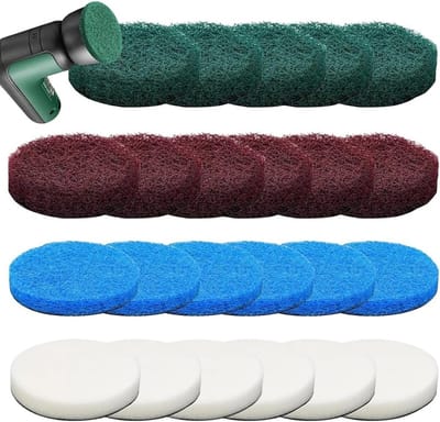 Opzetstuk voor universele borstel, 24 stuks microvezel pads voor accu-reiniging, keuken- en schuimpads voor effectieve reiniging