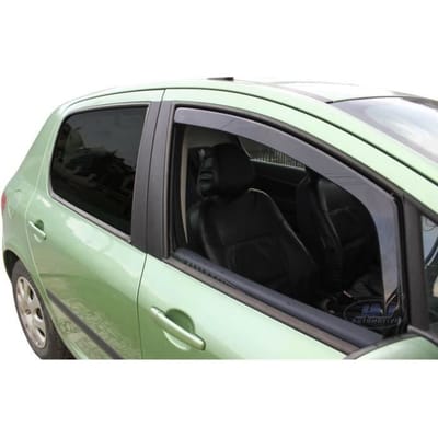 Déflecteurs d'air - J&J AUTOMOTIVE - Peugeot 307 2001-2008 - Fumé - Acrylique renforcé - Installation facile