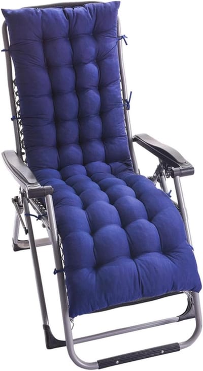 Ligstoelkussen - Buitenkussen Zonnebad - Ontspannen Buiten - Dubbel Antislip Design - 170 x 50 cm - Koningsblauw