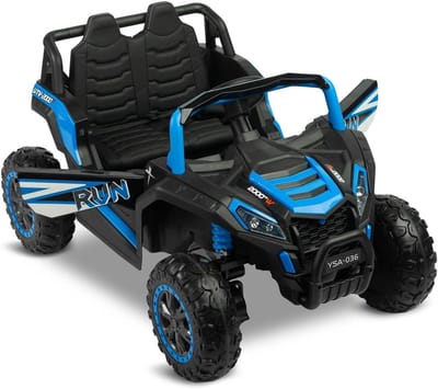 Elektrische Kinderbuggy - Kindervoertuig ATV - Buiten spelen - 4-wielaandrijving - 113x73x65 cm - Blauw