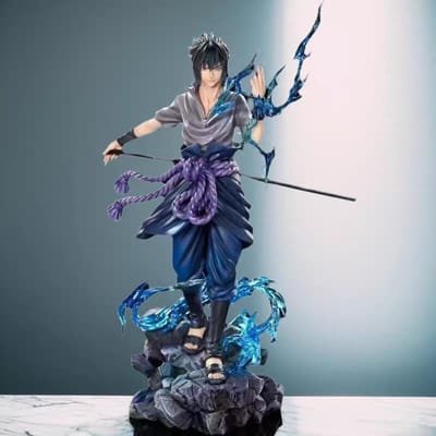 HEET Naruto Anime Figuur Uzumaki Naruto Uchiha Sasuke Actiemodel Pvc Standbeeld Desktop Decoratie Verzameling Speelgoed Cadeau gray