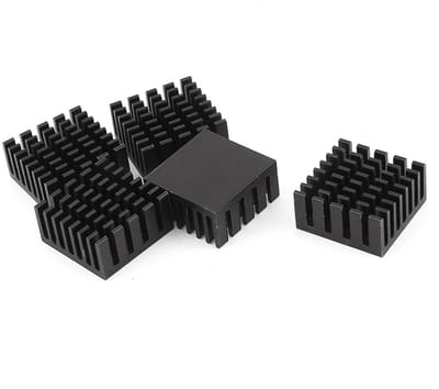 Aluminium Koellichaam Koelplaat 20x20x10mm voor Elektronica 5 Stuks Zwart