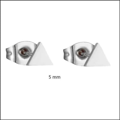 Aramat Jewels | Oorbellen | RVS Driehoek Oorbellen Diverse Kleuren - Geometrische Studs | Zilverkleur / 5mm | | | | Kinderen, Volwassenen | Verkleurd niet