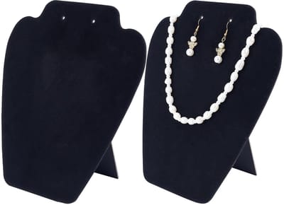 Dailygoody - Sieradenstandaard - Fluwelen houder voor oorbellen en kettingen - 21 cm hoog - Zwart - Decoratie voor sieraden - Geschikt voor dames - El.