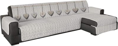 Bankovertrek Gewatteerd - Meubelhoes Sofa - Woonkamer Vernieuwen - Stiftstijl Shabby - 240-245 cm - Beige