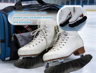 Elastische schaatsbeschermers voor optimale bescherming van schaatsen tijdens wedstrijden en trainingen, geschikt voor mannen en vrouwen (zwart)