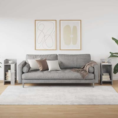 vidaXL - Bijzettafels - 2 - st - met - plank - 25,5x27x60 - cm - betongrijs