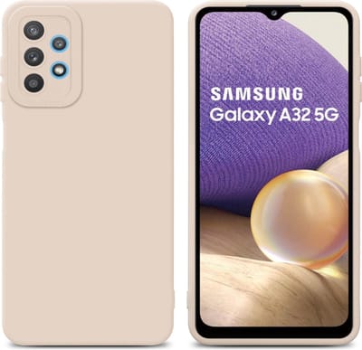 Cadorabo Hoesje geschikt voor Samsung Galaxy A32 5G in FLUID CREAM - Beschermhoes gemaakt van flexibel TPU silicone Cover Fluid Case