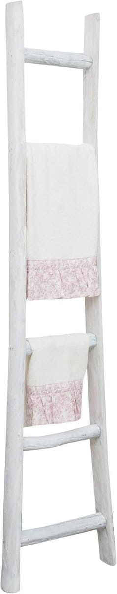 Decoratieve handdoekenladder van hout voor badkamer en interieur, 180 x 8 x 44 cm