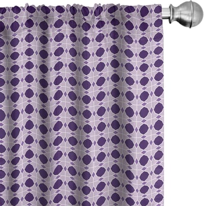 ABAKUHAUS Voorhangen – Geometrische Gingham – 2x75x245 cm – Donkerpaars