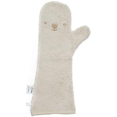 Nifty - The Original Baby Shower Glove – baby douche handschoen voor beter grip op je baby bij het douchen - origineel kraamcadeau - lange baby washand - Vanilla