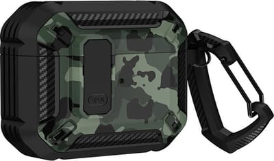Hoesje geschikt - Armor Case met Lock - voor AirPods Pro2 - Hoesje Hoes Cover - optimale bescherming - Stevig Hoesje - Anti-val - Met slotgesp