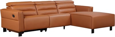 Carpari-Hoekbank - Handmatige Relax - Cognac PU