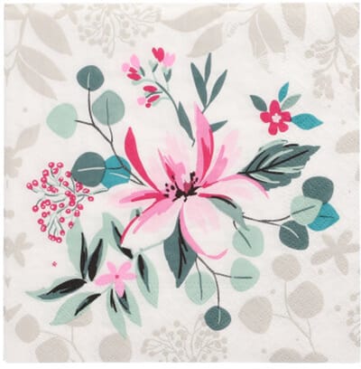 10x 20 Servetten 3-laags 1/4 vouw 33 cm x 33 cm Rosalie
