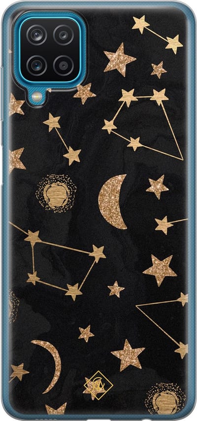Casimoda® hoesje - Geschikt voor Samsung A12 - Counting The Stars - Backcover - Siliconen/TPU - Zwart