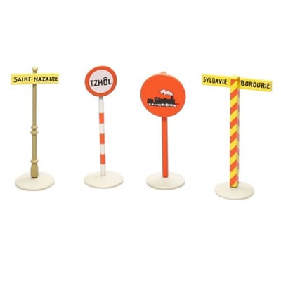 Set verkeersborden - De Kuifje auto collectie - Tintinimaginatio - 5 cm