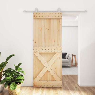 vidaXL - Schuifdeur - 80 - x - 210 - cm - Massief - Pine - Hout - (Onbehandeld)