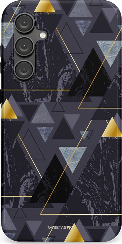 Casetastic hoesje geschikt voor Samsung Galaxy S23 FE - Dubbellaagse bescherming - Zwart Goudpatroon - Fashion Case - Donkergrijs Grijs