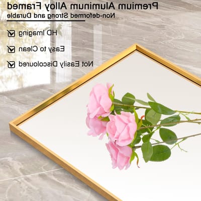 Volledige Lengte Wandspiegel met Metaal Frame - 120x40cm voor Slaapkamer, Woonkamer, Badkamer en Hal - Verticaal of Horizontaal te Bevestigen