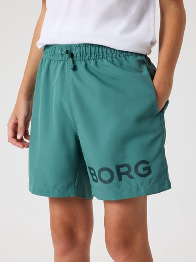 Björn Borg Zwembroek Kinderen Zwemshort Jongens Groen Blue Spruce - 100% Gerecycled Polyester - Maat 146-152