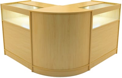 Iris led winkel toonbank set - esdoorn - h90cm - set van 2 b900 & cm60