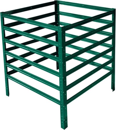 Compostbak Metaal - Compostsysteem Tuin - Tuinafval Verwerken - Direct Bodemcontact - 100 x 75 x 75 cm - Grijs