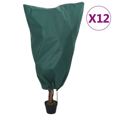 vidaXL - Plantenhoezen - met - trekkoord - 12 - st - 70 - g/m² - 0,8x1,2 - m