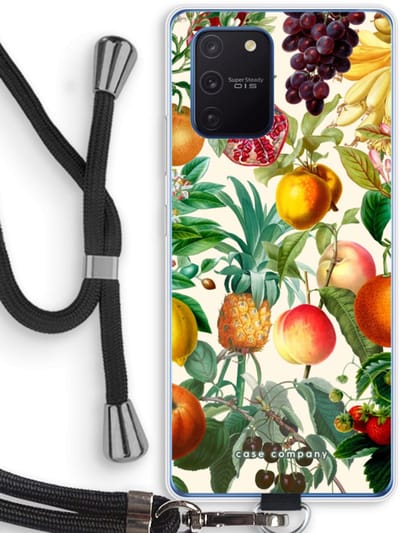Case Company® - Hoesje met koord geschikt voor Samsung Galaxy Note 10 Lite hoesje met Koord - Classic Flora - Telefoonhoesje met Zwart Koord - Bescherming aan alle Kanten en Over de Schermrand