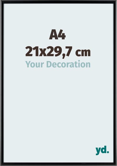 Your Decoration - Fotolijst A4 21x 29,7 cm - Aluminium - Zwart Mat - Aurora