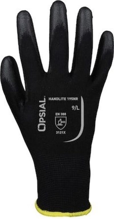 Opsial werkhandschoenen - Handlite 195NR - zwarte coating - maat 9