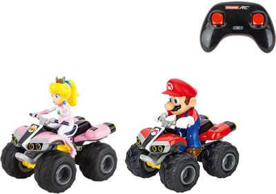 Carrera RC voertuig Auto - RC Mario Kart™ - Mario - Peach Twinpack - Quad - Schaal 1:20 - 19,5cm - 2,4GHz RC Model Kant en Klaar - Carrera Bestuurbare Auto