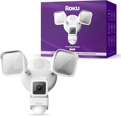 Beveiligingscamera met schijnwerper - Buiten camera - Huis beveiligen - Bewegingsdetectie en verlichting - 1080p HD - Wit