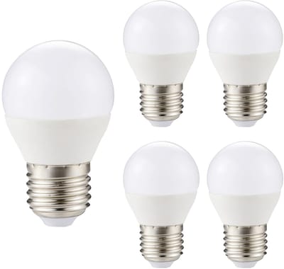 Kobi LED Lamp Mini Bolvorm E27 4.5W - 420lm - 4000K - 230V - Voor Hal, Slaapkamer of Werkruimte - 5 stuks