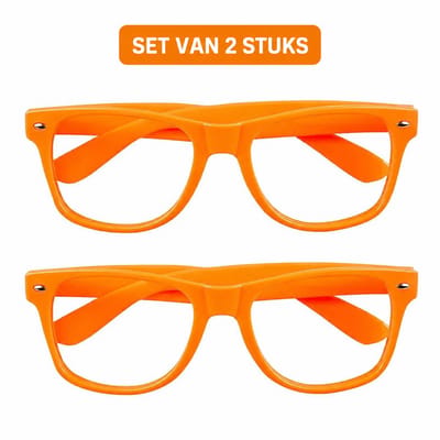 Partybril Oranje Zonder Glazen – Set van 2 Stuks – Holland Supportersbril – WK 2026 – EK Voetbal – Koningsdag Feestbril