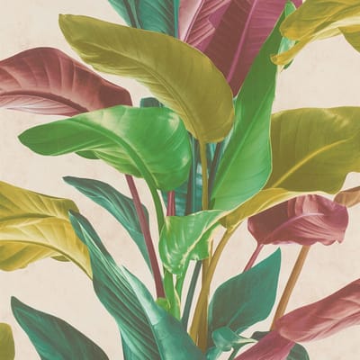 Bloemen behang Profhome 378621-GU vliesbehang licht gestructureerd met bloemen patroon mat crème groen geel rood 5,33 m2