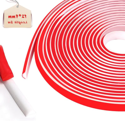 Decoratieve Flexibele Zelfklevende Plafondlijst, Afwerkingsstrips voor Muren, Vloeren en Ramen (8 m, 12 x 9 mm, Wit)