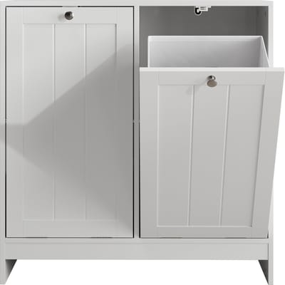 Wit MDF Spaanplaat Klapdeksel Opslagkast 66x33x68cm Voor Waskamer Badkamer Balkon
