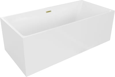 Mexen Nita vrijstaande badkuip 170 x 80 , wit, overloop goud geborsteld - 52091708000-55