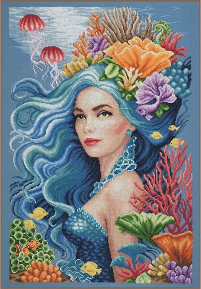 Lanarte Borduurpakket - Borduurset - Borduurpakket volwassenen - Telpakket kit - 47 x 69cm - Beauty of the sea - PN-0211108