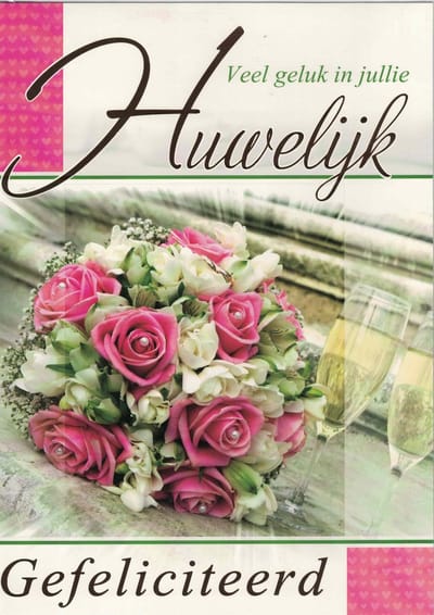 Wenskaart A4 - wenskaart XL - Gefeliciteerd met jullie huwelijk - huwelijk - felicitatie - Ja woord