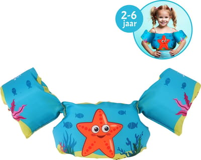 Floaty Friends puddle jumper - Zeester | Kinderzwemvest | Praktisch en comfortabel zwemhulpmiddel | 15-30 kg | 2-6 jaar