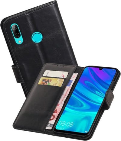 Zakelijke Book Case Telefoonhoesje Geschikt voor de Huawei Honor 10 Lite - Portemonnee Hoesje - Pasjeshouder Wallet Case - Zwart